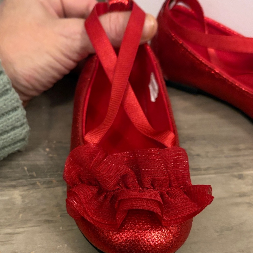 #137 Baby Deer Sparkling Red Dress Shoes toddler girl size 8 NWTWB - Picture 6 of 11